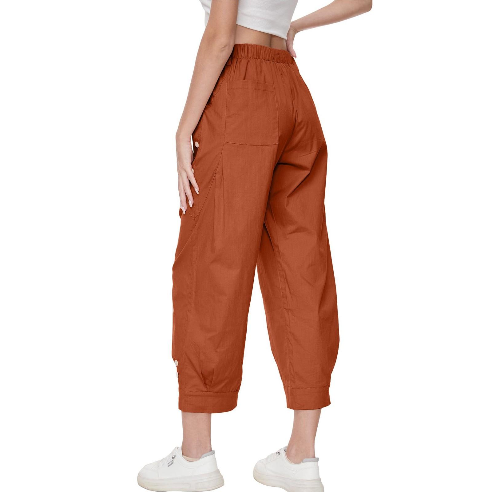 Женские эластичные брюки с высокой талией — фото 4