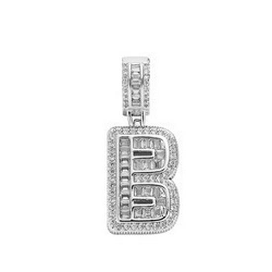 Rock Candy Letter Pendant: Trendy European & American Hip-Hop Style Copper Zircon Necklace with 26 English Alphabet Options