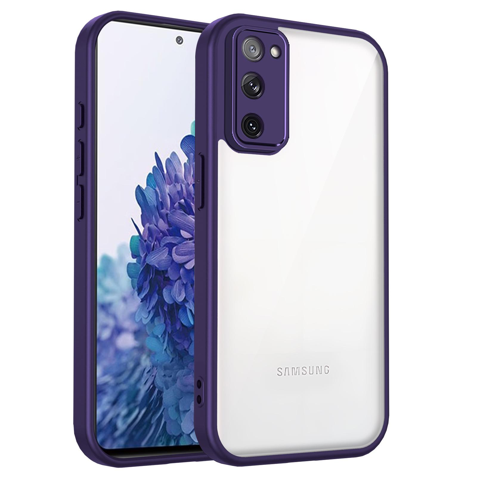 

Для Samsung Galaxy S20 FE S20FE Чехол с воздушной подушкой Ударопрочный Силиконовый бампер Прозрачная Матовая задняя крышка Жесткий чехол для Samsung S20 FE Pc + tpu&Galaxy S20 FE фиолетовый