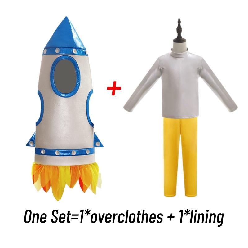 Kids Cosplay Rocket Costume Stage Space Suit Astronaut Role Kindergarten Playing