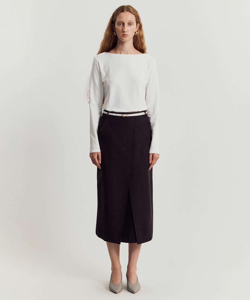 Meibeoyu Joyren H Wool Skirt _ Charcoal