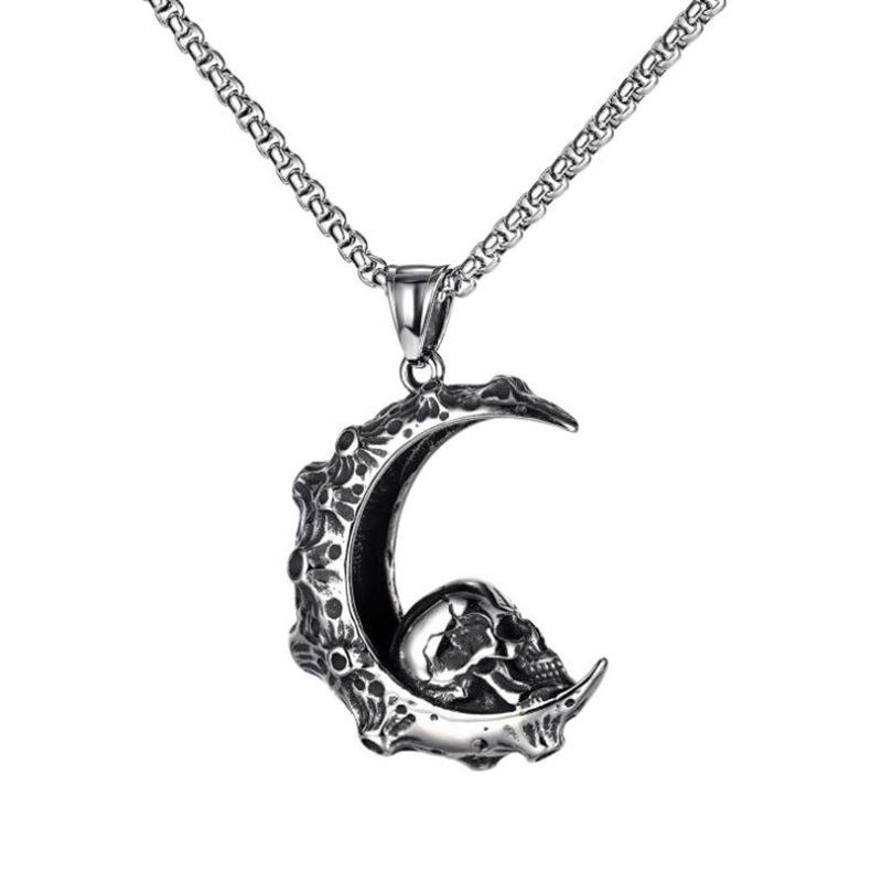 Chinese Style Retro Dragon Titanium Steel Pendant, Domineering Double Dragon Men'S Stainless Steel Personalized Necklace Jewelry