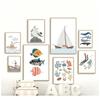 Sailboat Lighthouse Whale Seagull Shell Diver Posters Prints Canvas Painting Nordic Wall Art Pictures Kids Room Home Decor