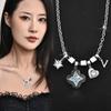 Star Lucky Fashionable Geometric Pendant Necklace With Twisted Chain For Women Men And