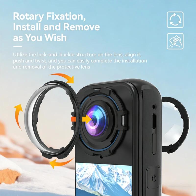 Lens Guard for Insta360 X4 Air Quick-Detach Transparent Water-Proof Shockproof Lens Caps for Insta 360 X4 Air Accessories