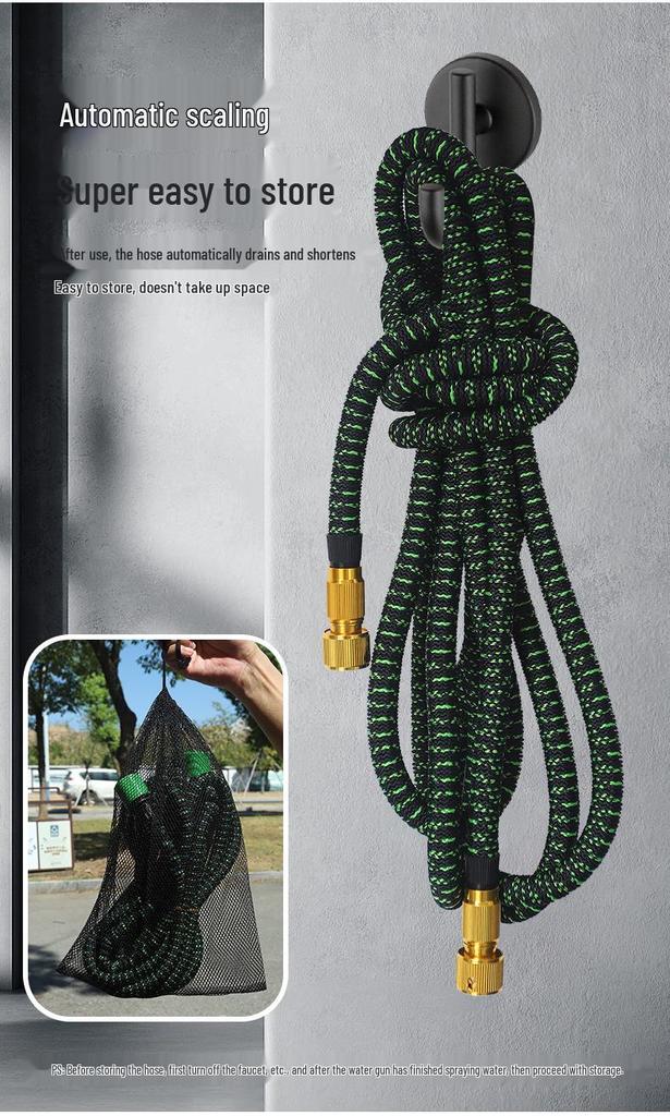 Retractable High-Pressure Hose: Versatile Car Wash & Garden Watering Tool for Easy Storage