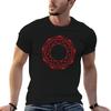 Red Nonagon Tshirt Minimalist Plain Crew Neck Tshirt