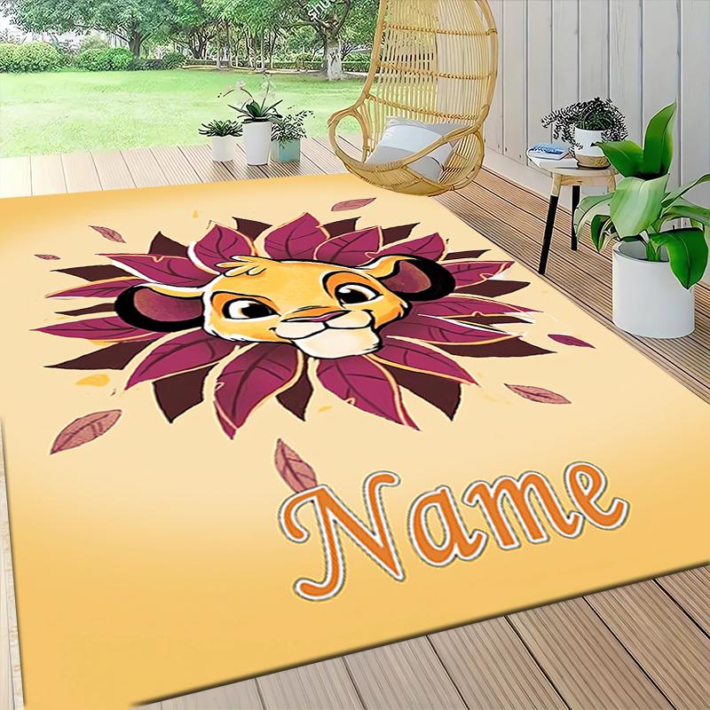 Custom Name Lion Sunset Majesty Carpet Rug Customizable Soft Washable Anti-Slip Home Living Room Sofa Mats Personalized Rug. 0909306