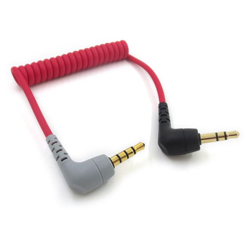 Male To Male Right Angle 3.5mm Patch Adapter Cable for BYVIDEOMIC GO Video Micro-type Mic Lavalier Microphone Cable