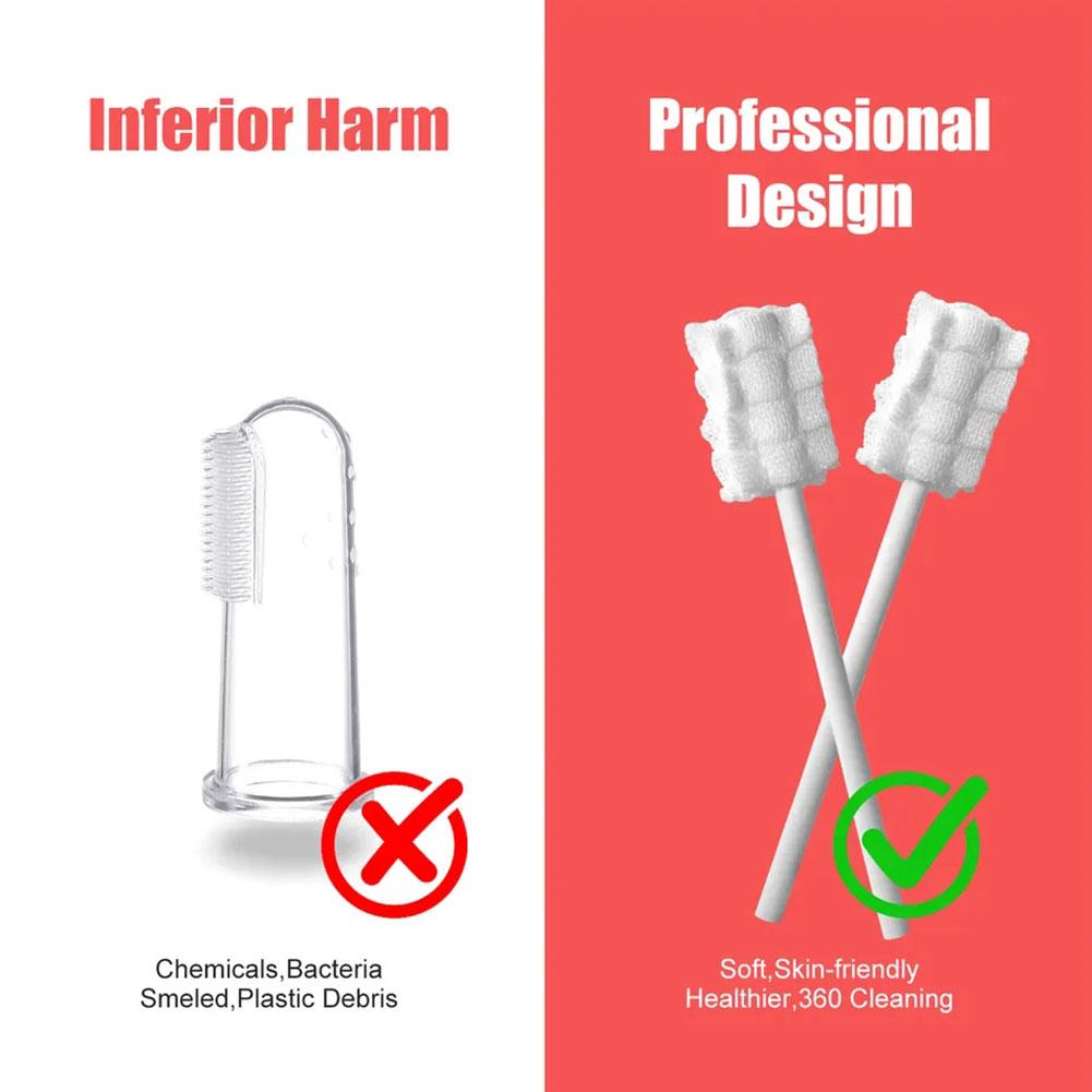 30 Pcs/Box Baby Tongue Cleaner Disposable Gauze Toothbrush Paper Rod Infant Oral Cleaning Brush Stick Dental Care