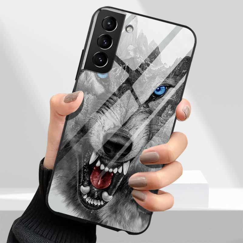 Tempered Glass Phone Cases for Samsung Galaxy S21 FE S20 S22 Plus Ultra 5G S 21 22 23 24 S23 S24 S24FE Cover Hard PC Back Shell