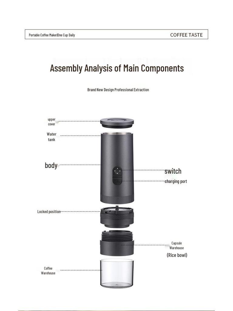 Portable Electric Espresso Machine with Digital Display for Travel