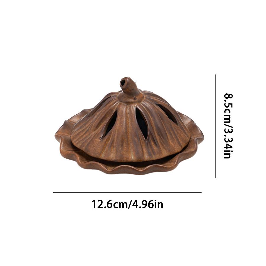 Ceramic Lotus Incense Burner Aroma Container Antique Lotus Incense Burner Tea Ceremony, Incense Path, Home Decoration