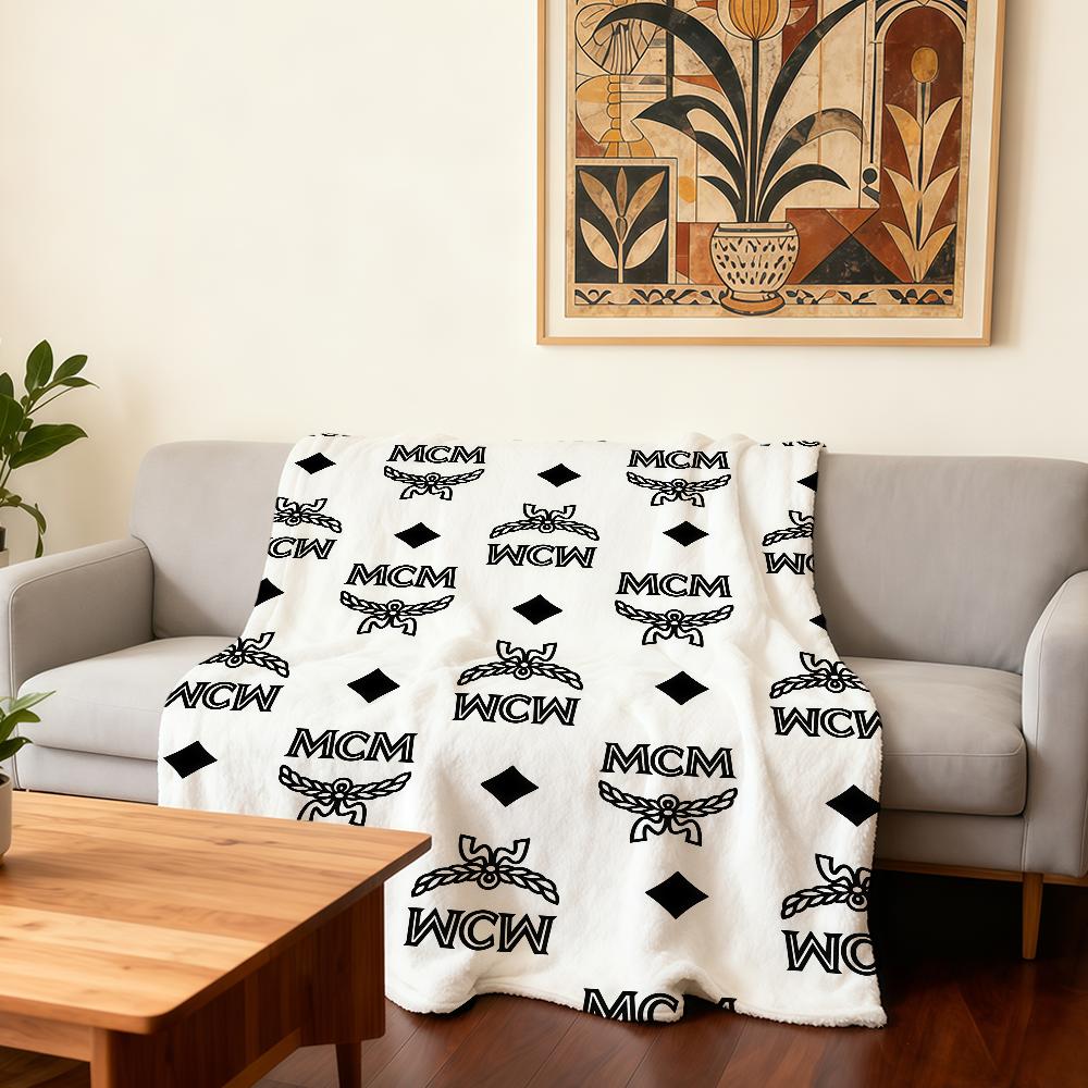 Cool Logo Fashion M-M-MCM-ES Blanket Super Warm Comfortable Plush Throw Blanket Child Home Sofa Bedroom Gift
