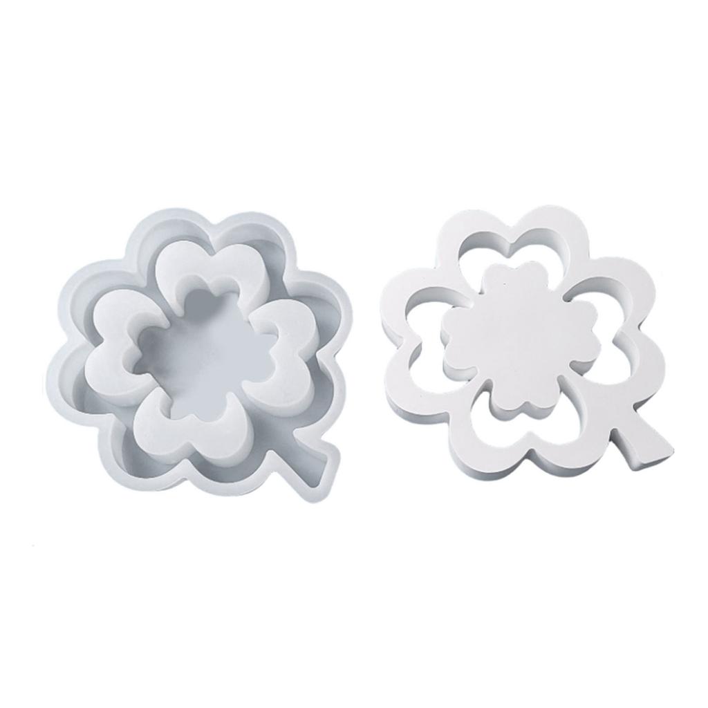 Clover Candle Holder Molds for Making Tealight Holder Room Decorations Gypsum Ornaments Epoxy Resin Casting Molds