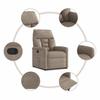 Recliner Chair with Lift Assist Taupe Microfiber Fabric