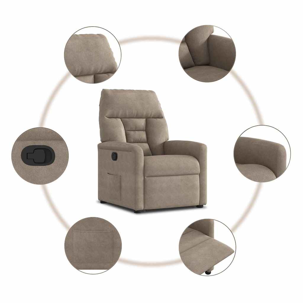 Recliner Chair with Lift Assist Taupe Microfiber Fabric