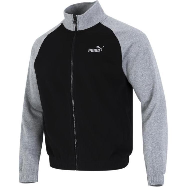 Puma Colorblock Zip-Up Casual Jacket With Simple Logo Men Outerwear Black 674642-01