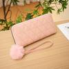 New fashionable medium and long embroidered rhombus women's wallet multi-card clutch bag