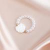 Sweet Cool Small Imitation Pearl Beaded Elastic Ring ins Korean Version Fritillary Love Ring