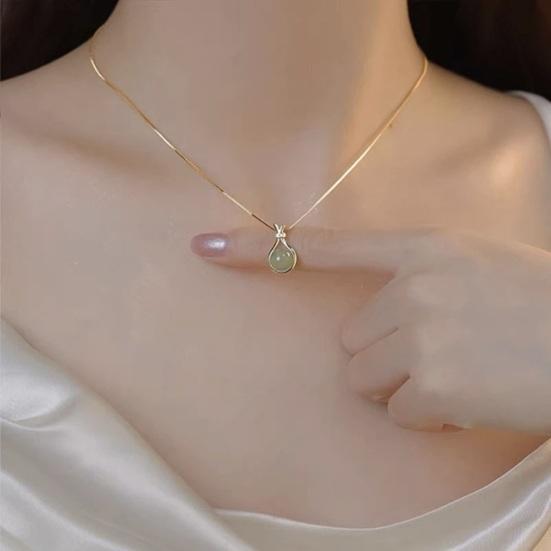 Bead Lucky Bag Rhinestones Women Inlaid Necklace Shining Pendant Adjustable Female Elegant Necklace Accessories