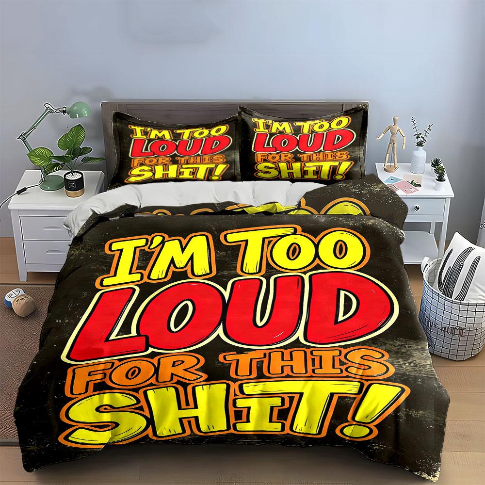 Bold text graphic design. Bedding sets Duvet cover sets Duvet covers Pillowcases(1* Duvet Cover 2* Pillowcases without duvet insert)