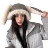 Sweet and Cool~ Two Wearing Cute Rabbit Ears Plush Hats for Women To Keep Warm In Winter, Fluffy Ear Protection, Flying Tide
