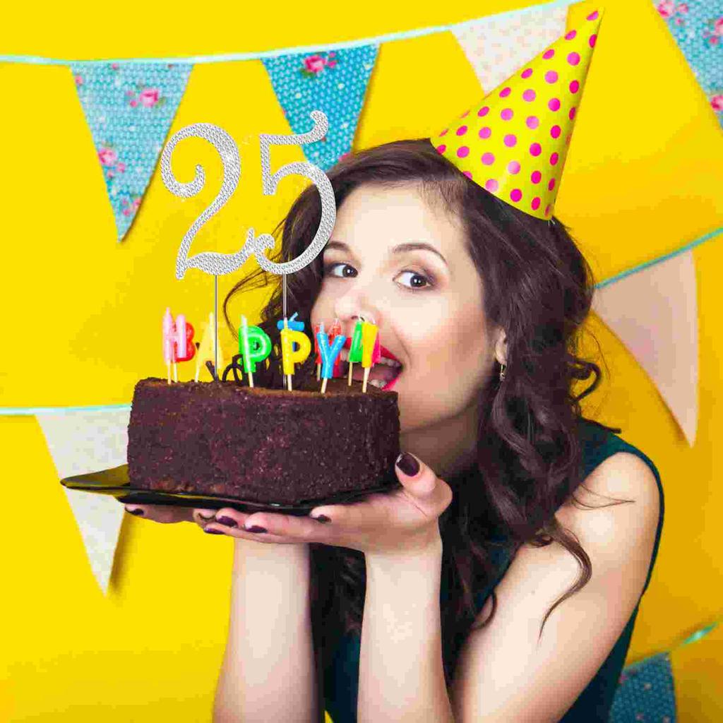 Birthday Cake Bling Cupcake Topper Decorate Rhinestone Party Decoration Anniversary