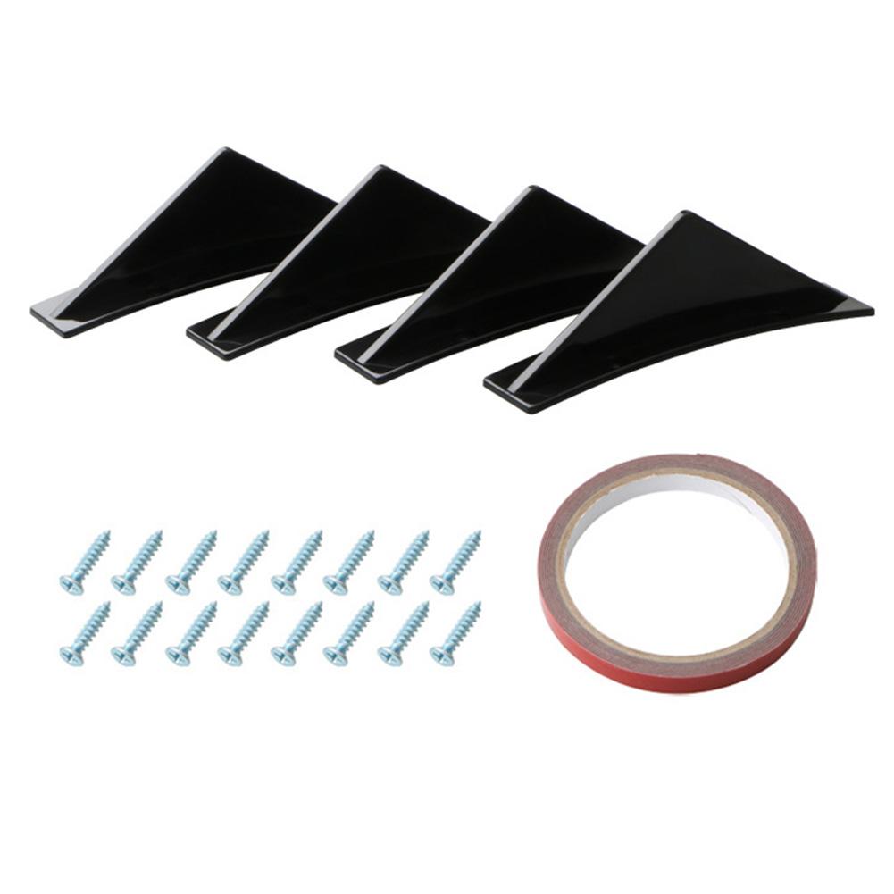 4ks Červená Černá Univerzální Auto Vzor Uhlíkových Vláken Upravená Žraločí Ploutev Zadní Spoiler Auto Zadní Nárazník Lip Difuzor Proti Kolizi