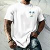 Men's Vintage Texture Print Short Sleeve T Shirt Loose Fit Casual Summer Daily Wear Crew Neck Top