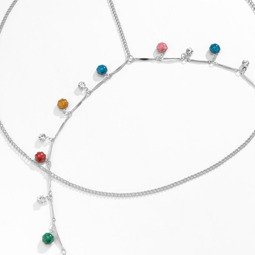 Accessories, Sweet And Cool Spice Girl Chain Elastic Legs, Colored Fruit Cherry Fringed Thigh Chain Women