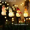 Waterproof LED Solar Christmas Lawn Lights: Santa & Snowman Decorations for Outdoor Courtyards