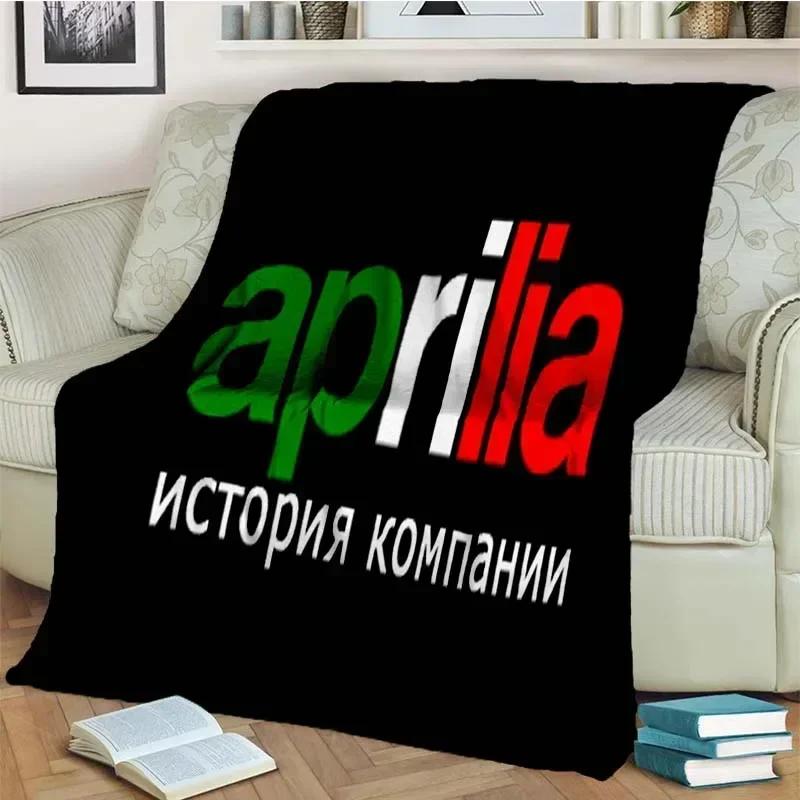 Aprilia Motorcycle Logo Printed Flannel Blanket Fashion Warm Lightweight Living Room Bedroom Sofa Bed For Picnic Blanket