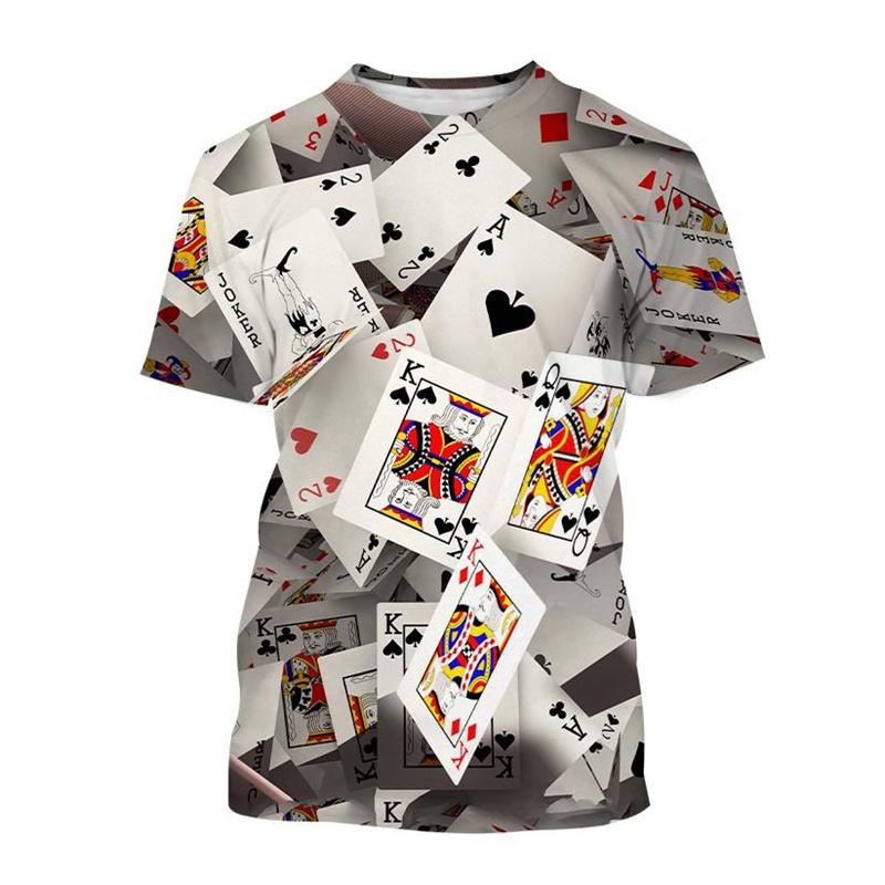 

Футболка для мужчин в стиле ретро с 3D принтом в кости и покер, креативные крутые летние футболки с короткими рукавами, индивидуальная уличная футболка, топы, одежда 6XL серебряный