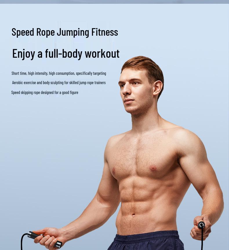 Weighted Counting Jump Rope for Adult Fitness and Fat Burning - Steel Wire Speed Rope