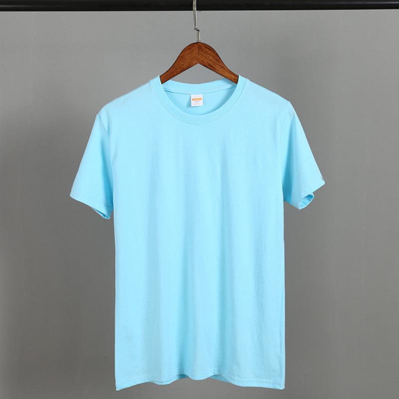 Korean Style Men's Summer Solid Color Round Neck T-Shirt - Black & White