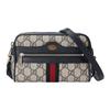 Ophidia Logo Leather Camera Bag Women Shoulder Bag Blue Beige 517350-96IWN-4076