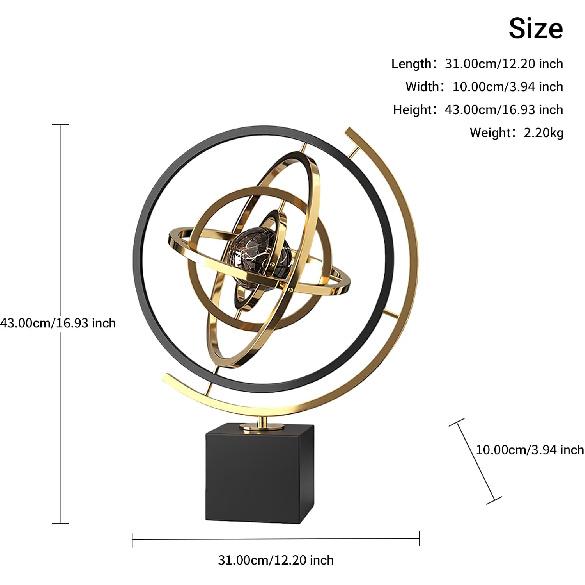 Modern Globe Sculpture - Stainless Steel Multi-Dimensional Home Office Decor, Perfect Gift for Art Lovers (S)