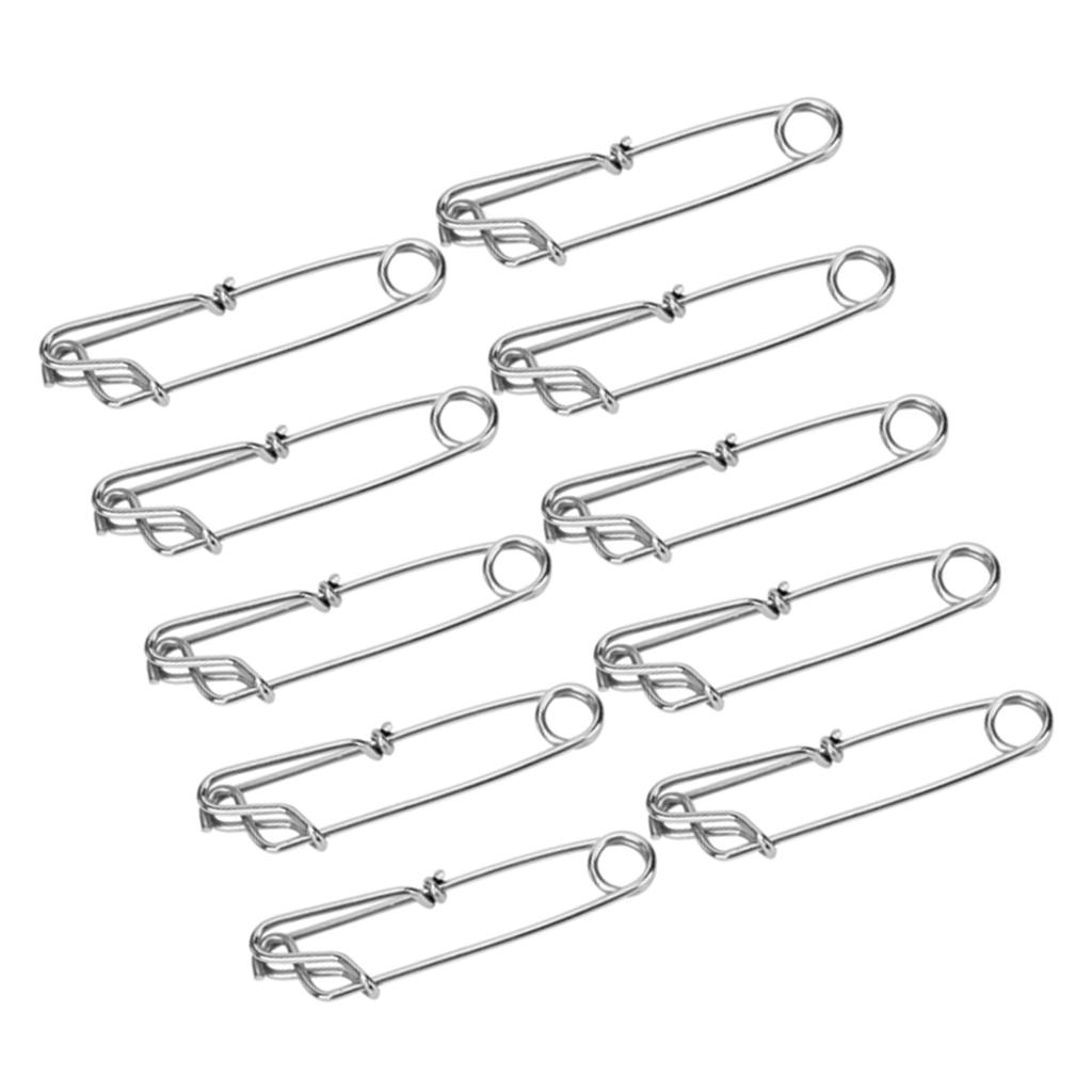 10Pcs Stainless Steel Longline Branch Hangers Snap Clip Tuna Clamp Fishing Tackle 2.6X100mm