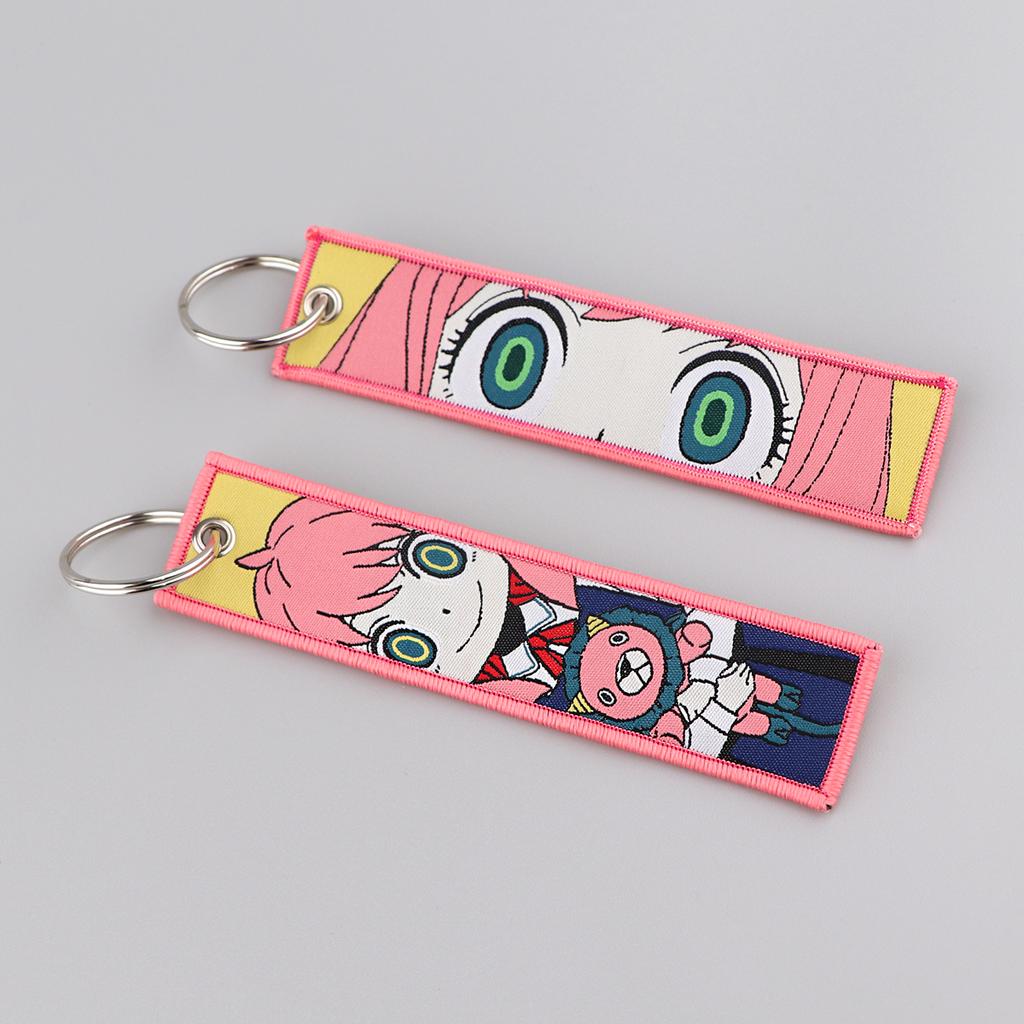 Portachiavi Ricamato Anime Giapponese per Portachiavi di Motociclette Portachiavi Etichetta Chiave Portachiavi Accessori Moda Chaveiro