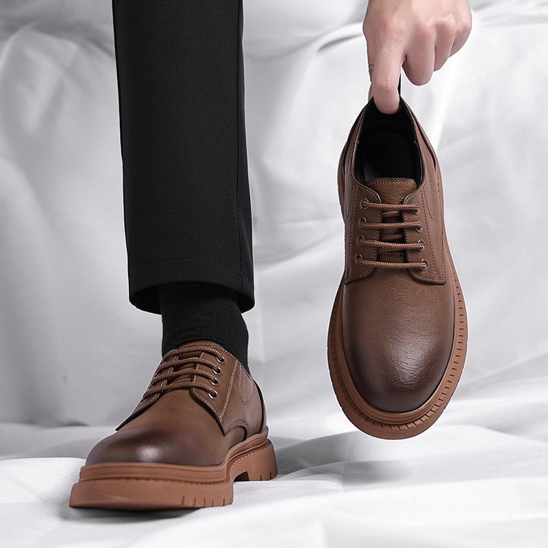 Fashion New Designer Casual Work Shoes for Men Fashion Casual Hallow Out Business Men's Leather Shoes Solid Color Platform Shoe Male