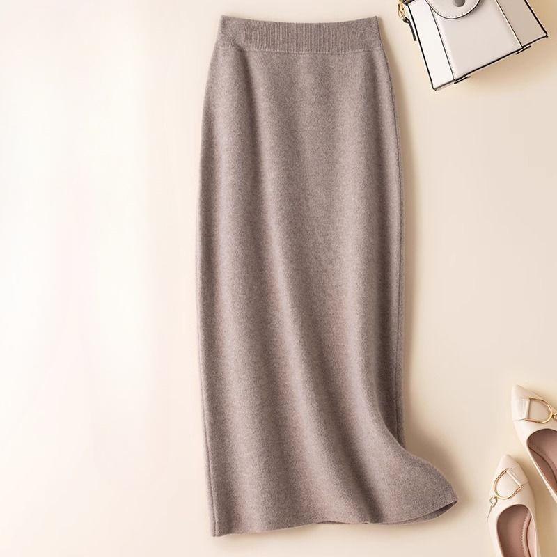 

Зимняя юбка-карандаш вязаная с высокой талией женская эластичная облегающая средней длины теплая XXL