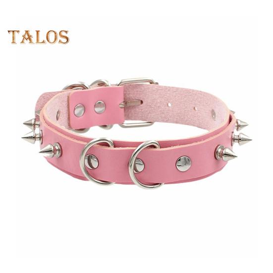 2Pcs/Set Rivet Necklace with Leash Adjustable Length Rivet Decor Collar Rope Set Couple Sexy Necklace Adult Erotic Products