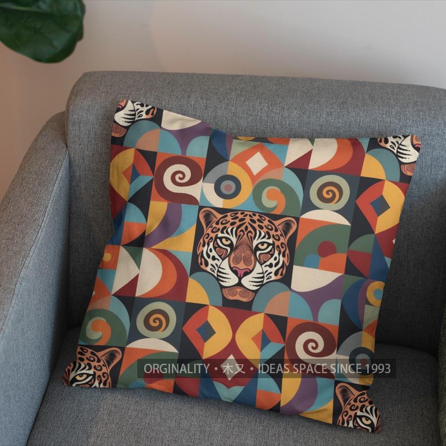 2D Stylish Leopard-Patterned Decorative Pillow Cover Pattern Cushion Cover Suitable For Sofa Bedroom Car Pillow Cover