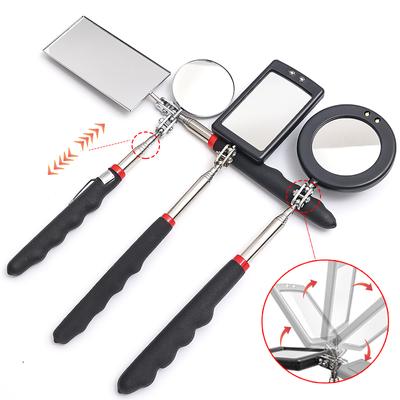 Car Chassis Borescope 360°Rotating Telescopic Handle Reflector Portable LED Light Inspection Mirror Auto Repair Inspection Tools