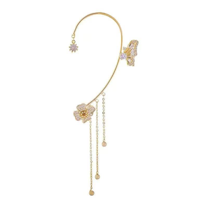 Butterfly Tassel Ear Cuff: Elegant Fairy-Style Luxury Cartilage Clip Earring