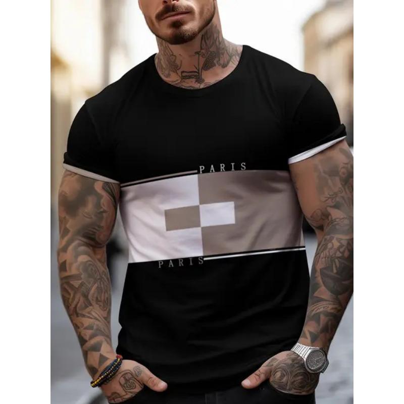 

Летняя мужская с коротким рукавом 2025 Повседневная мода Простая Дышащая Удобная Приятная к коже 6XL