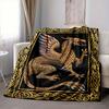 1pc Golden Dragon Blanket Lightweight Flannel Blanket Throw Blanket For Sofa, Bed, Travel, Camping, Livingroom, Couch, Chair, And Bed yy2509026201