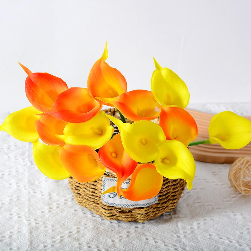 Mini Bouquet de Calla Lys artificiels en PU pour Mariage et Décoration de Maison
