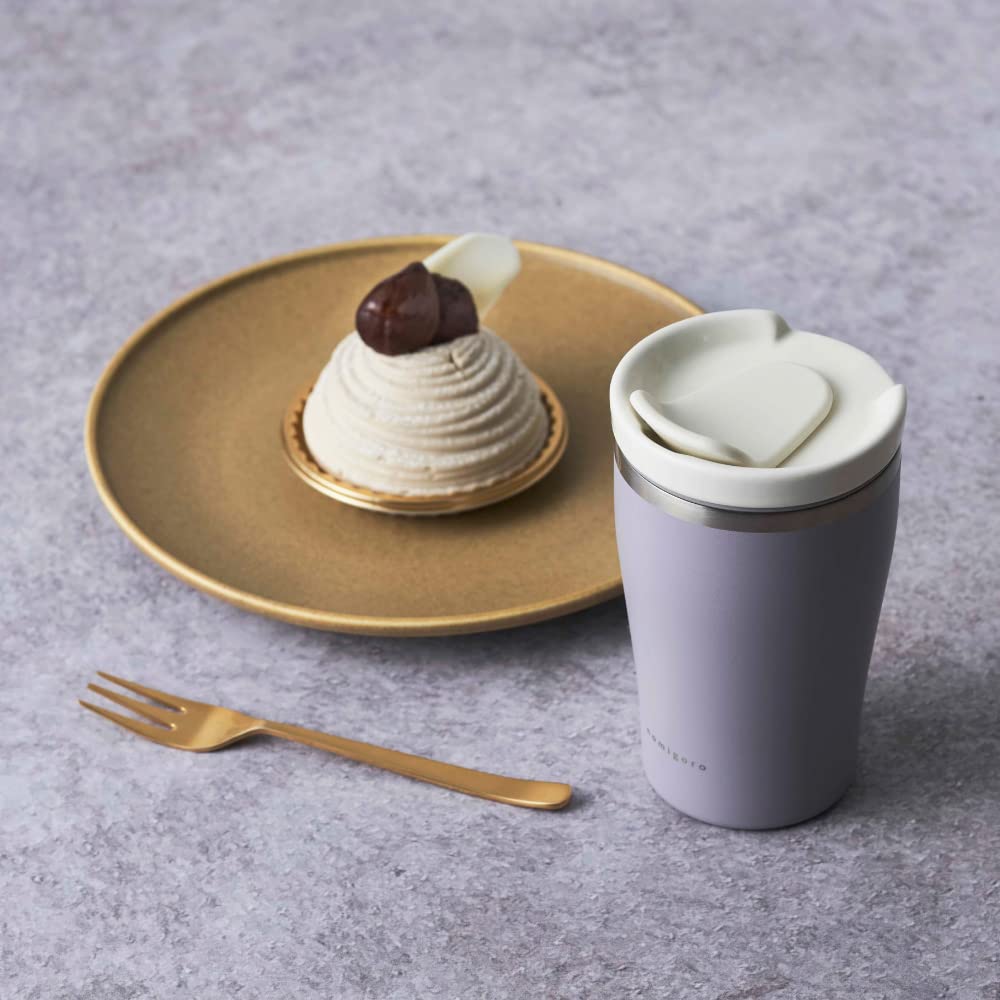 Doshisha touki-futa RELAX Vacuum Insulated Tumbler with Ceramic Lid, 280ml, Purple (nomigoro)